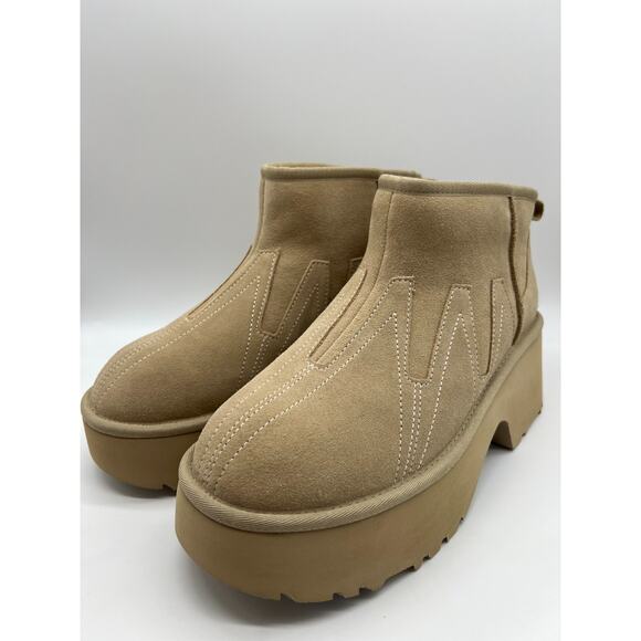 Ugg Ultra Mini New Heights Sunwave Boots Platform Suede UggPlush Sz 11 - Picture 10 of 12